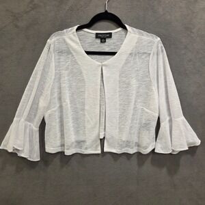 Perceptions New York Shrug‎ Shawl Cardigan Women's XLarge White Classic Dainty